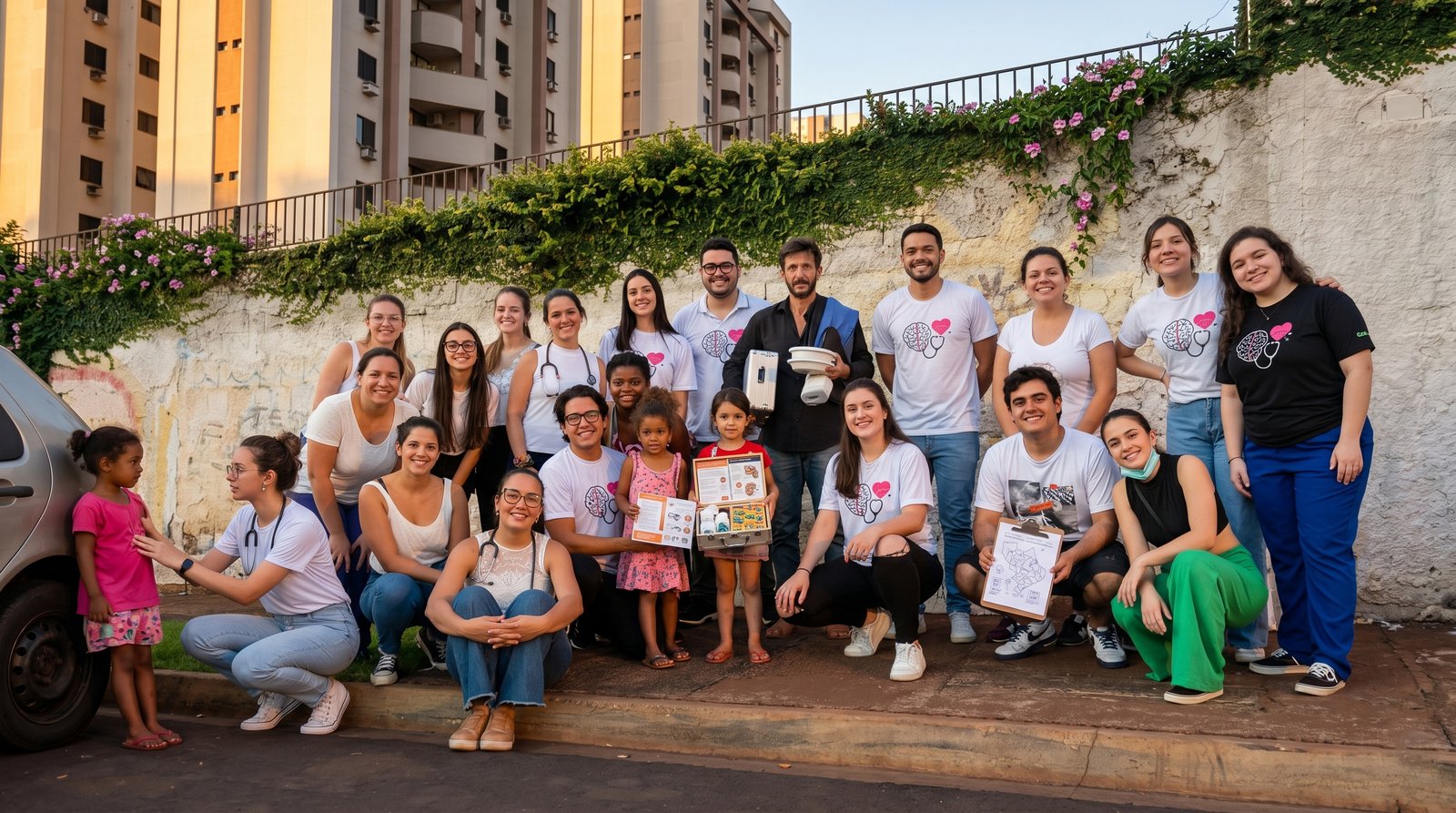 H4H Brazil chapter volunteer team group photo after community health mission